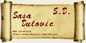 Saša Dulović vizit kartica